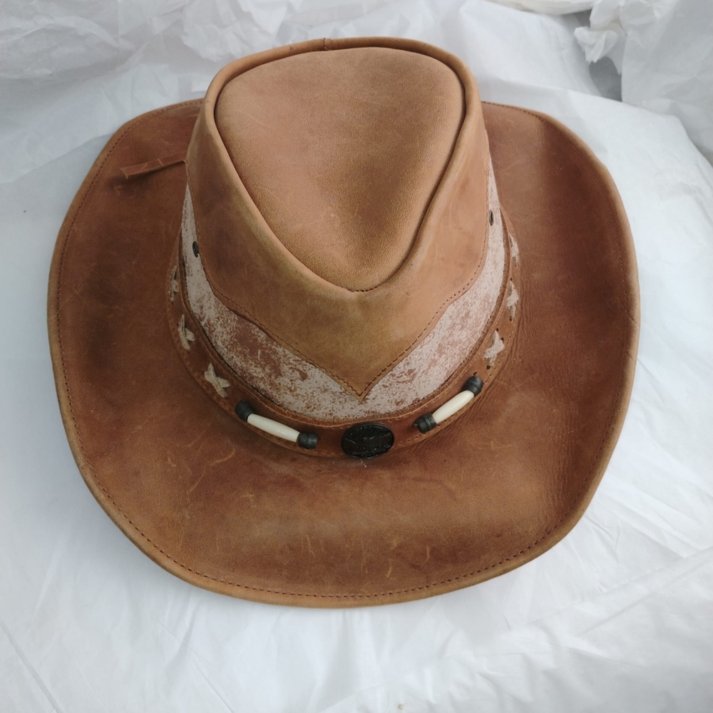 Bullhide Leather men's  Hat size M Aspen Ranch